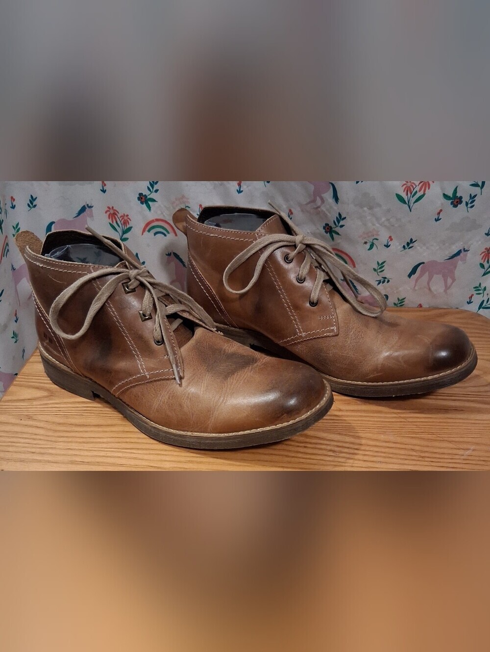 EUC Bed Stu Draco Tan Distressed Business Casual Everyday Chukka Boot Shoe SZ 9
